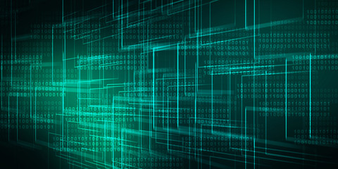 2d illustration Abstract futuristic electronic circuit technology background