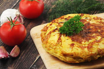 A national dish of Spanish cuisine - tortilla