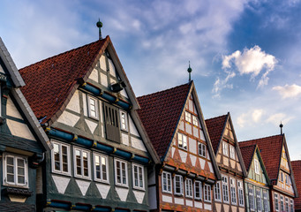 Obraz premium detail view of the beautiful half-timbered houses in Celle in Lower Saxony