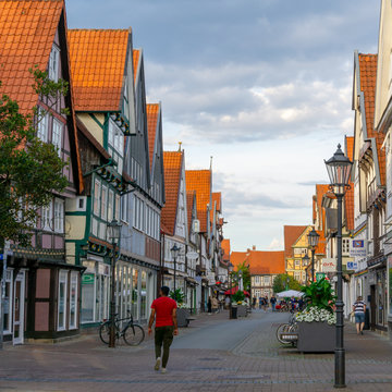 beautiful summer evening in the historic old town of Celle in Lower Saxony