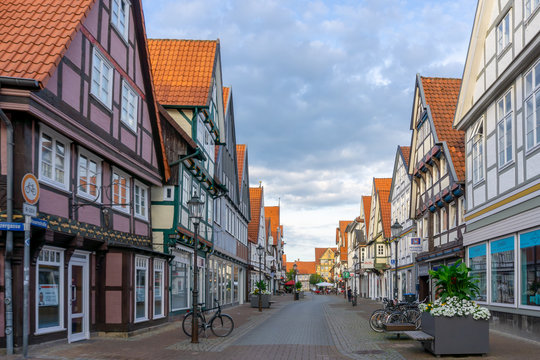 beautiful summer evening in the historic old town of Celle in Lower Saxony
