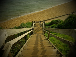 Wooden stairway to the beach