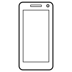 Smartphone with a  screen. Vector illustration in flat style, isolated on white background.