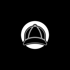 Cap icon isolated on dark background
