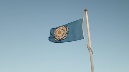Yorkshire county flag during golden hour 
