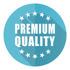 Premium quality vector icon, flat design blue round web button isolated on white background