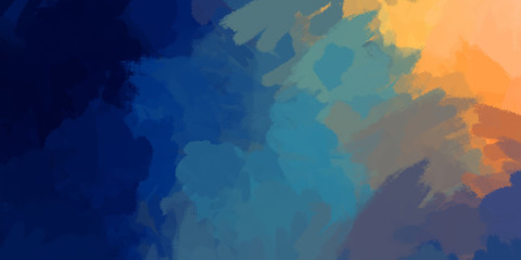 Brushed Painted Abstract Background. Wild chaotic brushstrokes. Strokes of paint. 2D Illustration. Brush stroked painting.