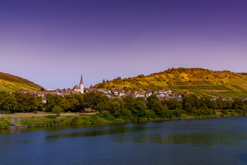 village of Enkirch in the Mosel Valley on a summer evening