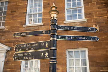 Cultural tourist signpost in Northampton