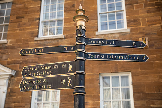 Cultural Tourist Signpost In Northampton