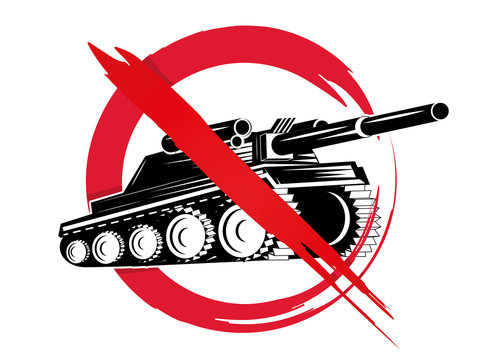 Panzer Fahrzeug durchgestrichen - No War -