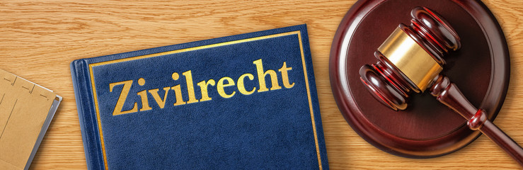 Richterhammer mit Gesetzbuch - Zivilrecht