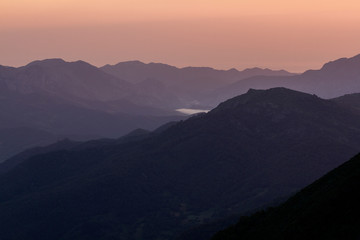 Naklejka na ściany i meble Sunrise in the Picos de Europa
