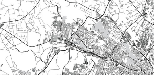 Urban vector city map of Krugersdorp, South Africa
