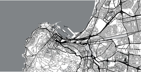 Naklejka premium Urban vector city map of Cape Town, South Africa