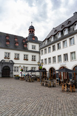 the Jesuitenplatz Square in Koblenz with ist historic buildings and street cafes