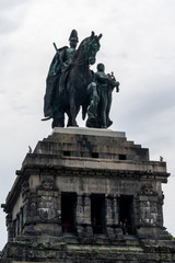 view of the Emperor William monument at the Deutsches Eck confluence in Koblenz