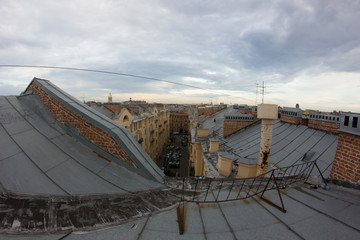 Panorama of St. Petersburg. Cities of Russia. Petersburg architecture. Petersburg courtyards....