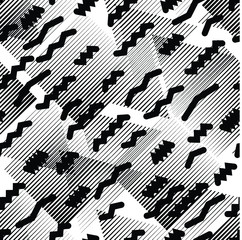 minimal background. Seamless pattern 80's - 90's years memphis design