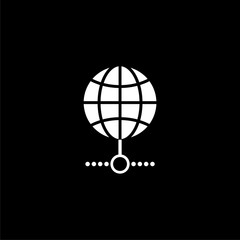 Connection icon isolated on dark background