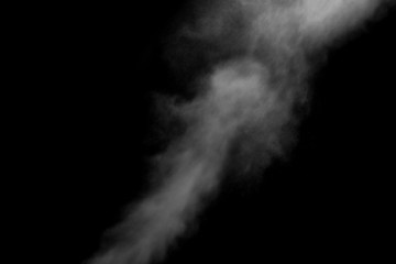 White smoke isolated on black background. smoke stock image