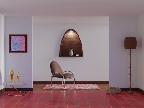 3D render of an interior scene
