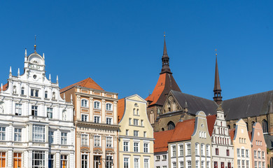 view of the houses at the Neuer Markt Square in Rostock