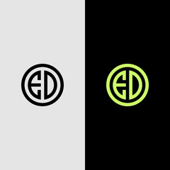 initial ed luxury circle logo vector eps