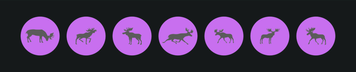 a set of deer sketch icon design template with various models. vector illustration