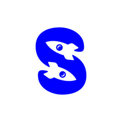 letter s rocket logo vector eps