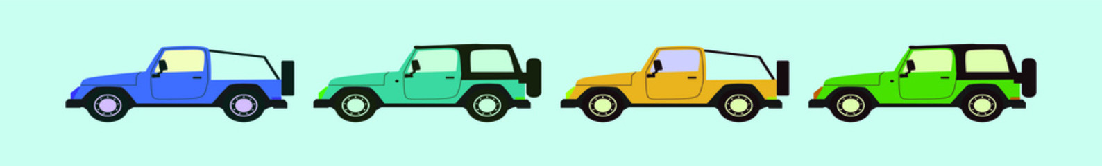 a set of car icon design template with various models. vector illustration