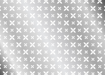 Flower pattern on silver background. Abstract silver background.  Abstract pattern.  Geometric silver seamless pattern. 
