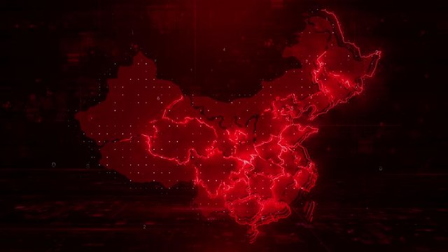 China Map Digital background loop