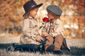 couple of children in love