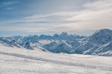 evening landscape of mountains
