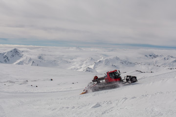 ratrak on a snow-covered slope