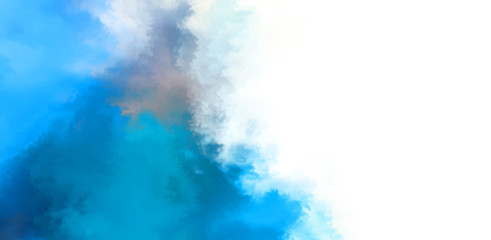 Abstract colorful watercolor on white background. Digital art painting.