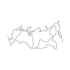 One line Russia design silhouette. Hand drawn minimalism style vector illustration.