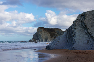 rocky beach in the basque country