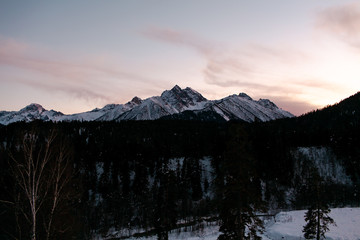 beautiful sunset in the mountains