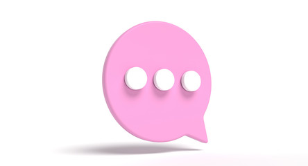 Bubble chat social media 3d icon. Speak and communication message concept. 3D illustration.
