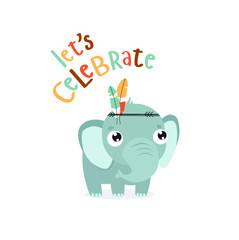 vector poster with elephant and phrase 
