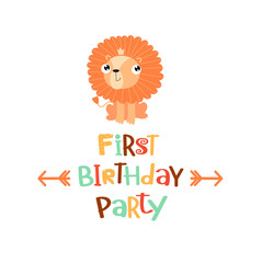 vector poster with lion and phrase 