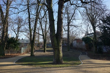 Berlin, Germany_15, February 2019_Winter View of Heinrich Lassen Park.