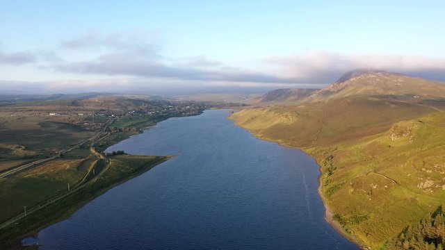 Aerial view of Lough Finn Lake near Finntown in Co Donegal
