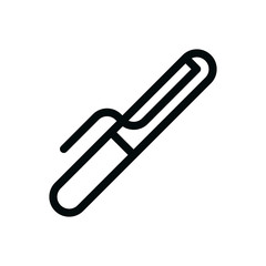 Fototapeta premium Curling iron isolated icon, hair curling iron outline vector icon with editable stroke
