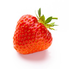 Fresh strawberries closeup on a white background. Isolated - Image