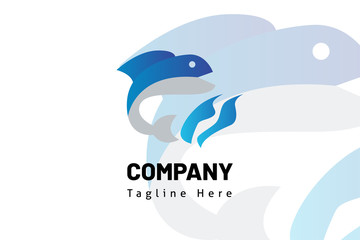 logo fish icon illustration gradient