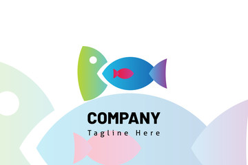 logo fish icon illustration gradient