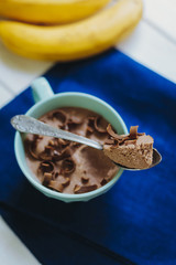 Chocolate air mousse with chocolate chips - 372256246